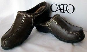 Cato Womens Brown Mules Slip on Shoes New in Box