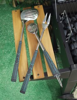 charcoal companion 3 piece golf club bbq tool set