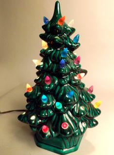 Ceramic 11 5 Light Up 2 Piece Christmas Tree Multi Colored Lights 