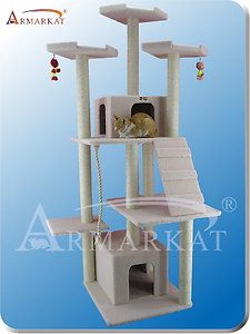 Armarkat Cat Tree B8201 Ivory 8 Level Cat Scratching Tower Condo Rope 