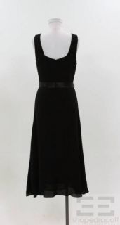 Charles Chang Lima Black Silk Belted Sleeveless Dress Size 8