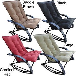   Outdoor Folding Rocking Chair with Chaise and Microsuede Cover