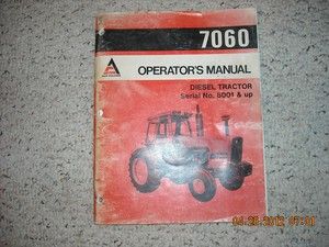Allis Chalmers 7060 Operator Manual Good Condition