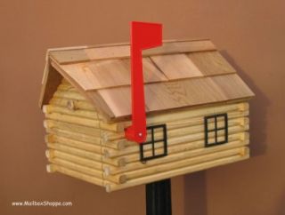 log cabin mailbox wood mail box with cedar roof