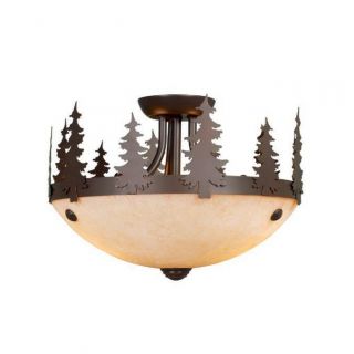   Semi Flush Lighting Fixture or Ceiling Fan Light Kit Bronze