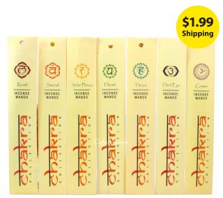Mix & Match   10 gram Chakra Natural Incense Wand Collection   $1.99 