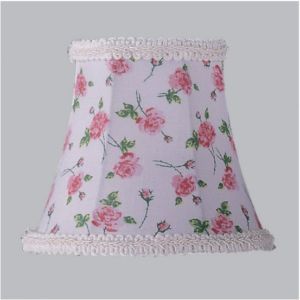 New 5 in Wide Clip on Chandelier Shade White Floral White Fabric 