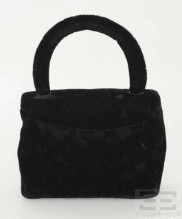 Chanel Black Quilted Velvet 22K Gold Plated Mini Handbag
