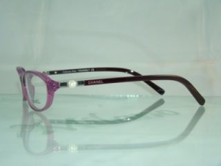 100 Authentic Chanel 3153 H 1102 Lilac Black RX Eyeglasses Frame Size 