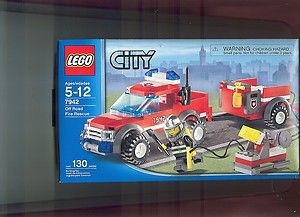 Lego 7942 City Off Road Fire Rescue New SEALED 130 Pcs