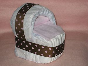 Pink Diaper Bassinet Baby Shower Centerpiece Unique