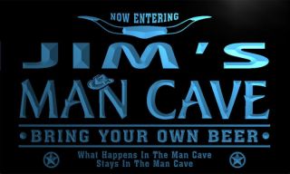 pb153 b Jims Man Cave Beer Bar Room Neon Light Sign Cowboys