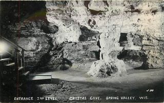 WI SPRING VALLEY CRYSTAL CAVE ENTRANCE 2ND LEVEL RPPC K19139