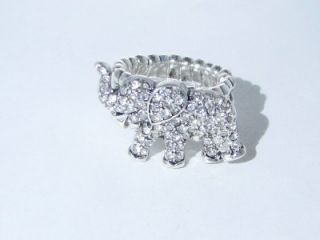 Elephant Crystal Stretch Ring Fashion Jewelry Sorority Republican 