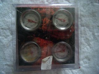 Charcoal Companion Outdoor Steak Button Thermometers Stainless Set 4 