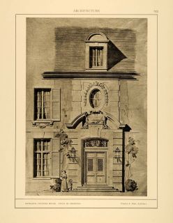 1915 Print Charles A. Platt Charcoal Sketch Country Home Entryway 