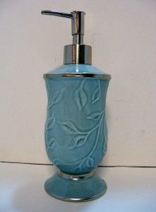 Blue Vines 3pc Bath Set Ceramic Soap Lotion Dish Toothbrush Holder 