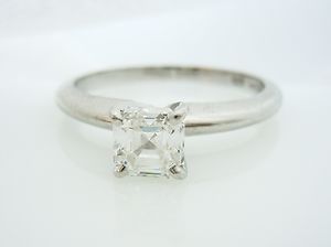 GIA Certified 71ct E SI1 Asscher Cut Diamond Engagement Ring Platinum 