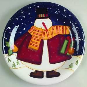 Certified International Top Hat Snowman Dinner Plate 4