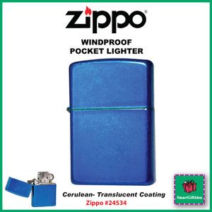 Cerulean Blue Genuine Windproof Zippo Lighter 24534