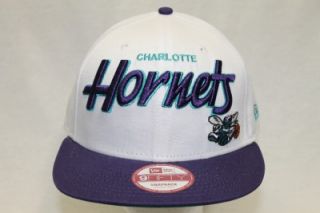 Charlotte Hornets NBA New Era 9Fifty Snapback Hat Cap Script P6 White 