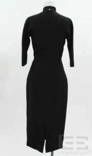 Charles Chang Lima Black Wool Half Sleeve Fitted Dress Size 6