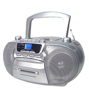   sc 727 portable cd player with cassette recorder and radio silver