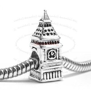   London Big Ben Clock Bead for European Charm Bracelets SPB710B