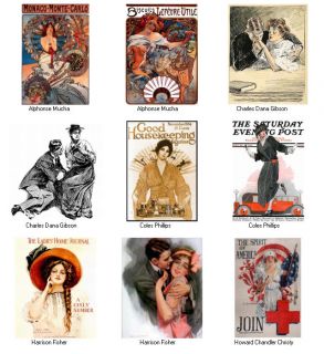 CD Vintage Women Art Deco Illustration Images Mucha Fisher Christy 