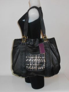 New Elliott Lucca Handbag Black Woven Leather Silver Clares Shopper 