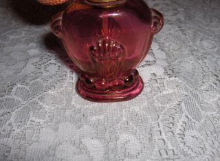 Vintage Cranberry with Gold Glass Holmspray Perfume Bottle Atomizer 