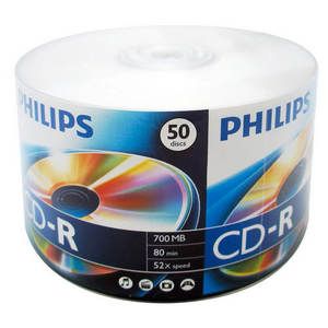 50 Philips Brand Blank Logo CD R CDR Disc Media 52x 80 MIN 700MB 