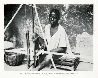 1906 Print Liberia Africa Indigenous Mende Loom Handicraft Firmin 