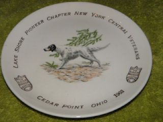 1963 Cedar Point Park Plate Hunt Dog Pointer New York Central Railroad 