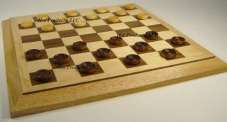 Folding Wood 15 5 Travel Chess Board w Checkers Set