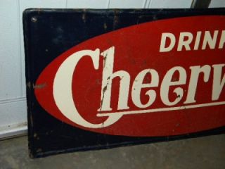 Old Cheerwine Tin Soda Pop Sign Salisbury Original Am Sign Co 7 54 