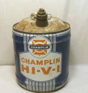 vintage 5 gallon can oil champlin hi v i