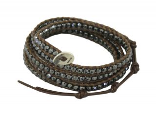 chan luu hematite wrap bracelet brown leather brand new and in perfect 