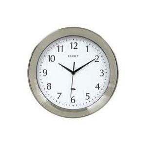 Chaney 12 Brushed Stainless Steel Metal Wall Clock w/ Auto Daylight 
