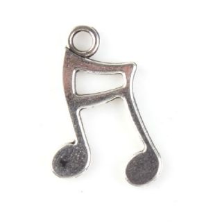 100x 142472 New Music Note Charms Plated Antique Silvery Alloy Pendant 