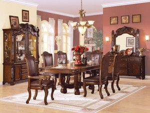  Formal Cherry Finish Dining Room Set Table Chairs ZAC60050