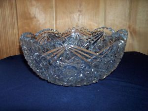 Antique abp Cut Glass Unsigned Bowl 8 Unknown Maker