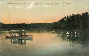   Scene on Lake Warner Chattahoochee Park Earlypostcard
