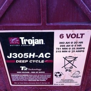 Trojan J305H AC 6V 360Ah Flooded Lead Acid Deep Cycle Battery Fast 