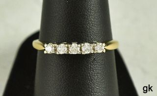   14k Yellow Gold Genuine Diamond Eternity Band Ring Size 7 75