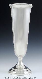Classic Large Sterling Silver Trumpet Vase by Reed Barton