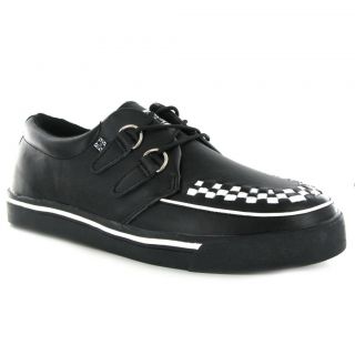 Size 5   A6168   2 Ring Checker Creeper Sneaker Shoe Punk TUK 