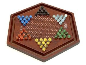 Petite Chinese Checkers Set Beautiful Wood 10¼ Board