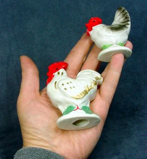 Rooster Chicken or Hen Ceramic Figurines Japan Japanese Vintage 1950s 