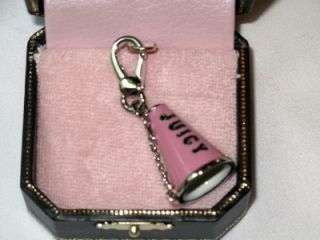 nib juicy couture pink silver megaphone cheer charm